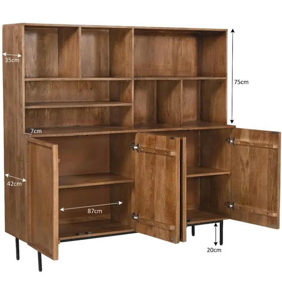 Livingfurn - Kabinetkast Elan - 180x150x45 cm - Mangohout