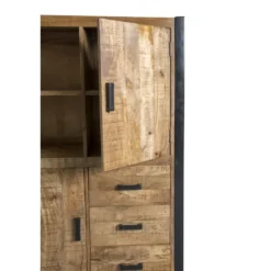 Livingfurn - Kabinetkast Nairobi - 43x100x150 - Mangohout en Gecoat Staal