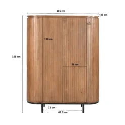 Livingfurn Kabinetkast Noor Naturel 150cm Mangohout