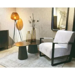 Livingfurn - Salontafel Salvator Walnut 80cm - Mangohout