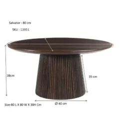 Livingfurn - Salontafel Salvator Walnut 80cm - Mangohout