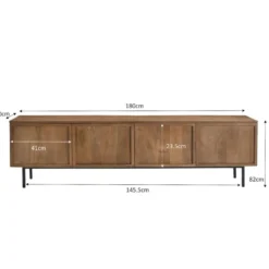 Livingfurn - TV meubel Elan - 180x50x40 cm - Mangohout