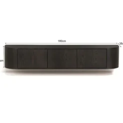Livingfurn - TV-Meubel Novero Espresso Zwevend - 35x180x33cm