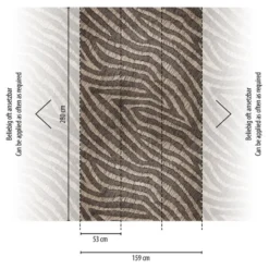 Livingwalls fotobehang zebra print bruin en beige - 159 x 280 cm