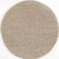 Loca Shaggy Rond Vloerkleed Hoogpolig Beige - 150 CM Ø