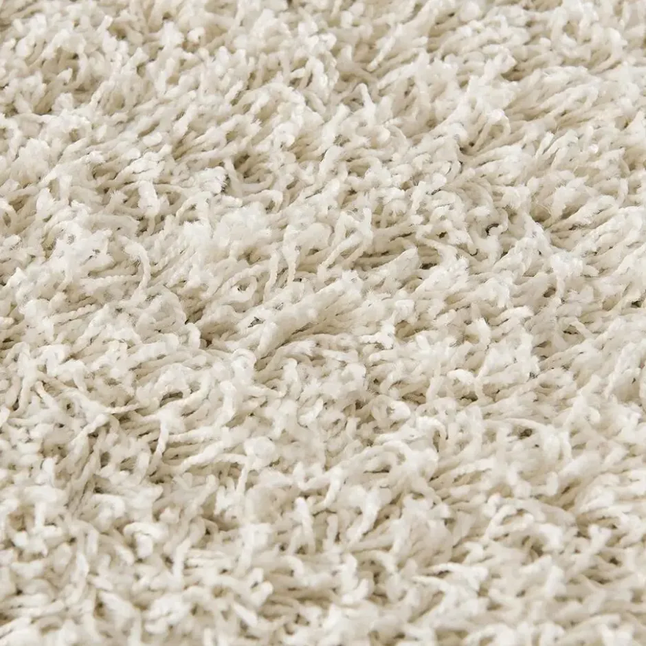 Loca Shaggy Rond Vloerkleed Hoogpolig Creme - 200 CM Ø