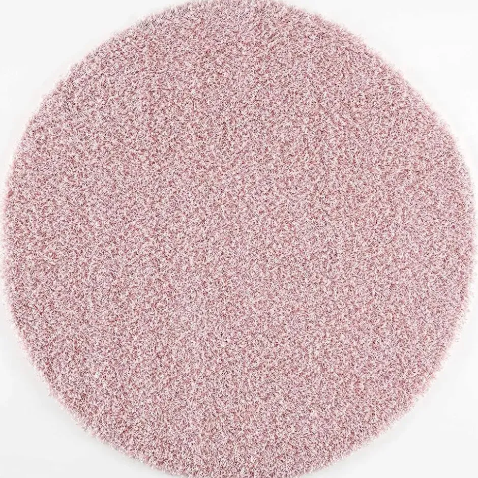 Loca Shaggy Rond Vloerkleed Hoogpolig Roze - 200 CM Ø