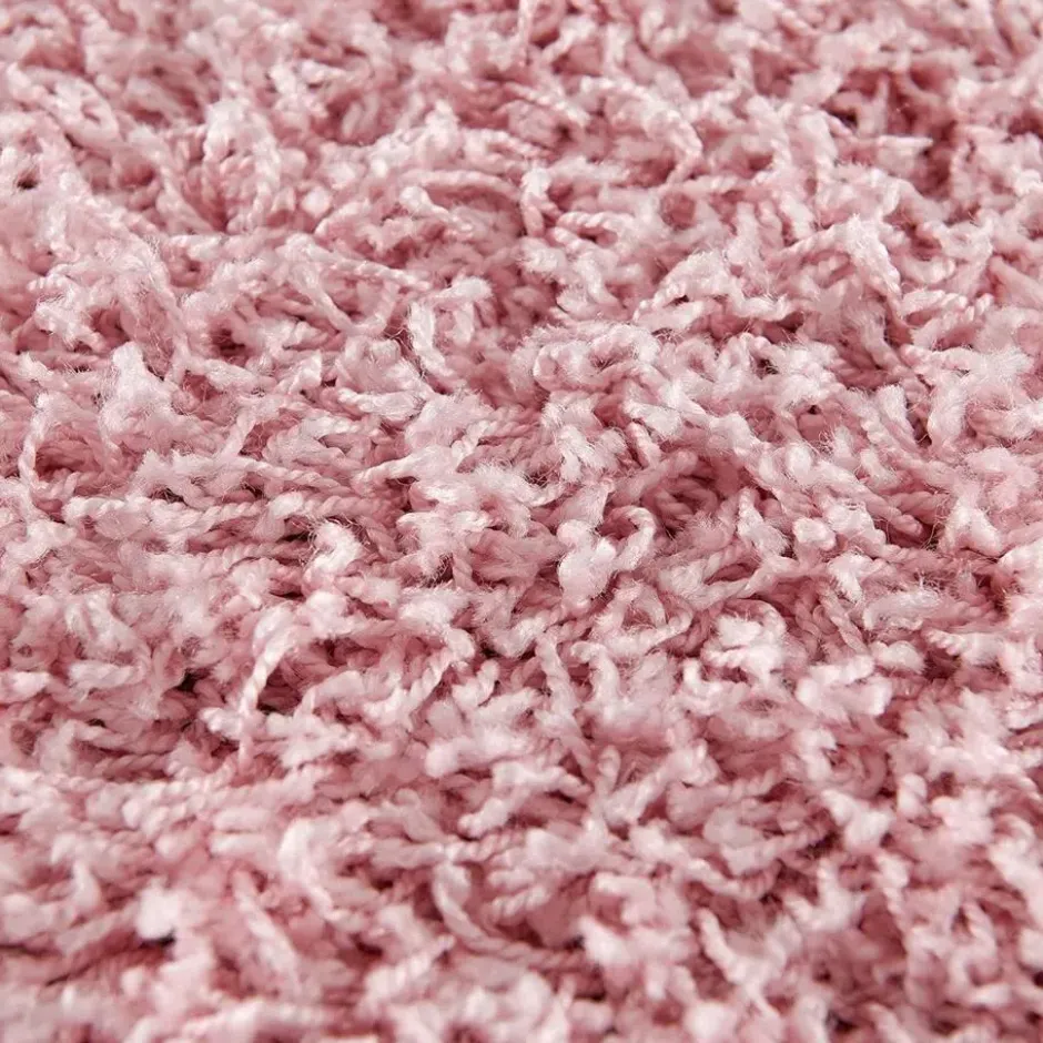 Loca Shaggy Rond Vloerkleed Hoogpolig Roze - 200 CM Ø