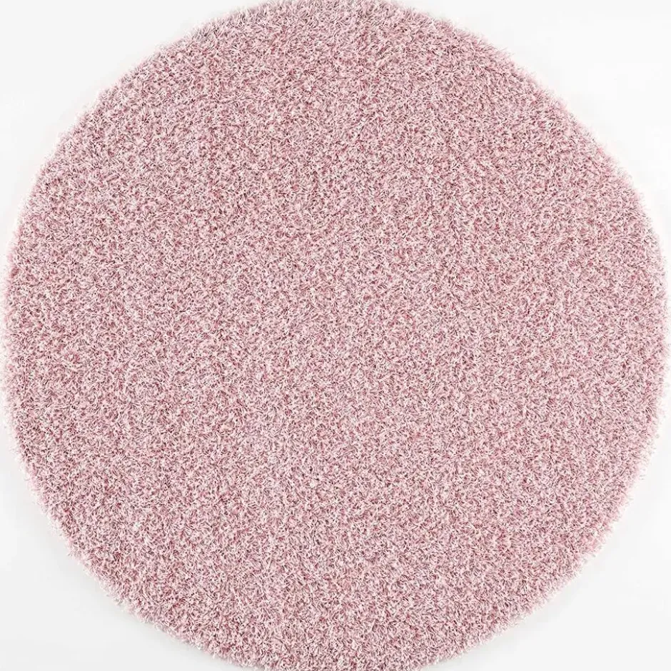 Loca Shaggy Rond Vloerkleed Hoogpolig Roze - 200 CM Ø