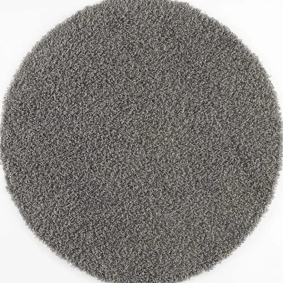 Loca Shaggy Rond Vloerkleed Hoogpolig Grijs - 150 CM Ø