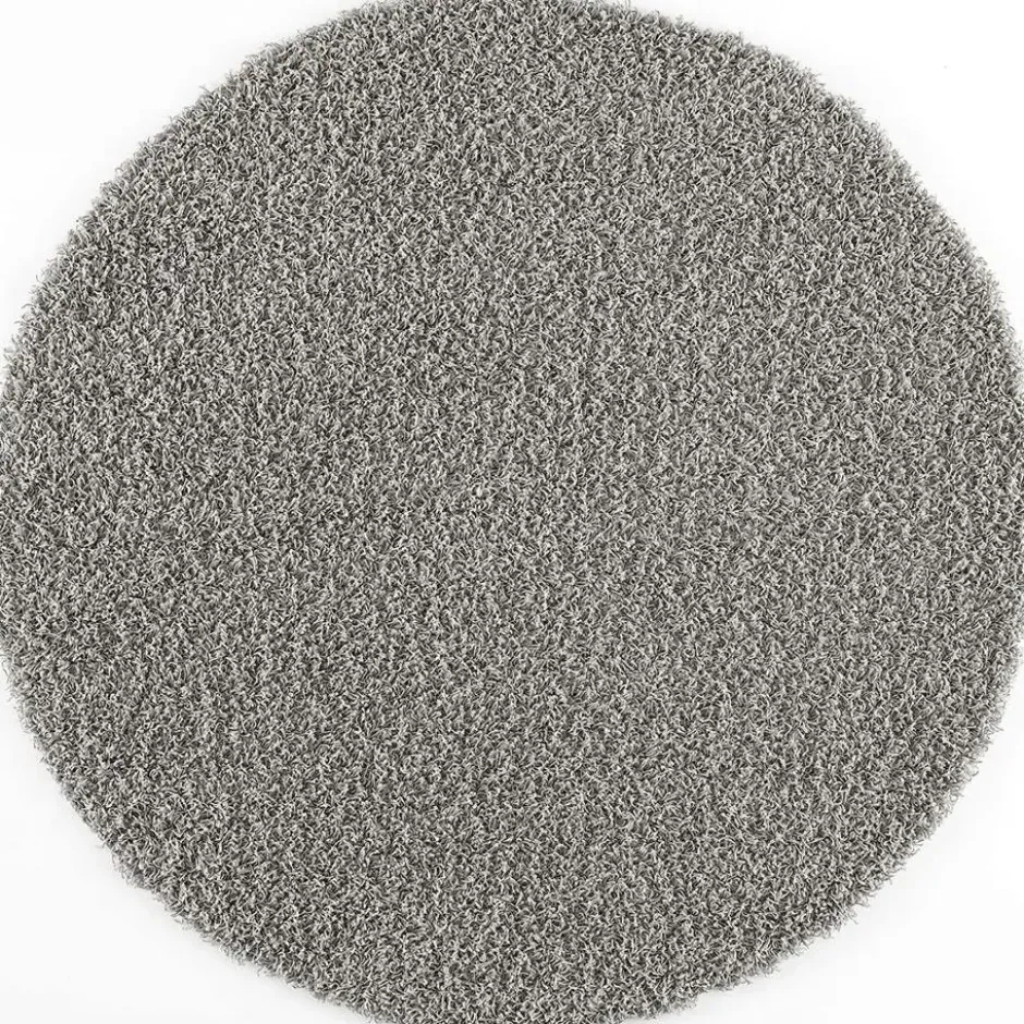 Loca Shaggy Rond Vloerkleed Hoogpolig Lichtgrijs - 150 CM Ø
