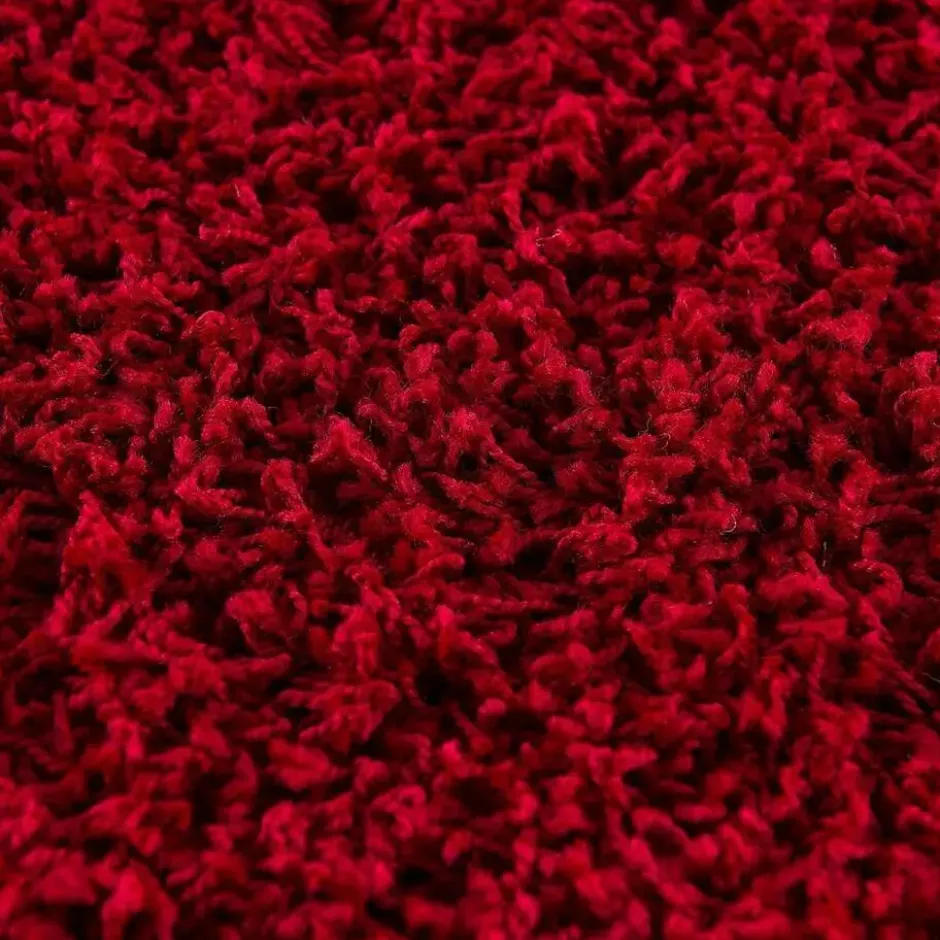 Loca Shaggy Rond Vloerkleed Hoogpolig Rood - 200 CM Ø