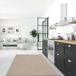 Loca Shaggy Vierkant Vloerkleed Hoogpolig Beige - 200x200 CM