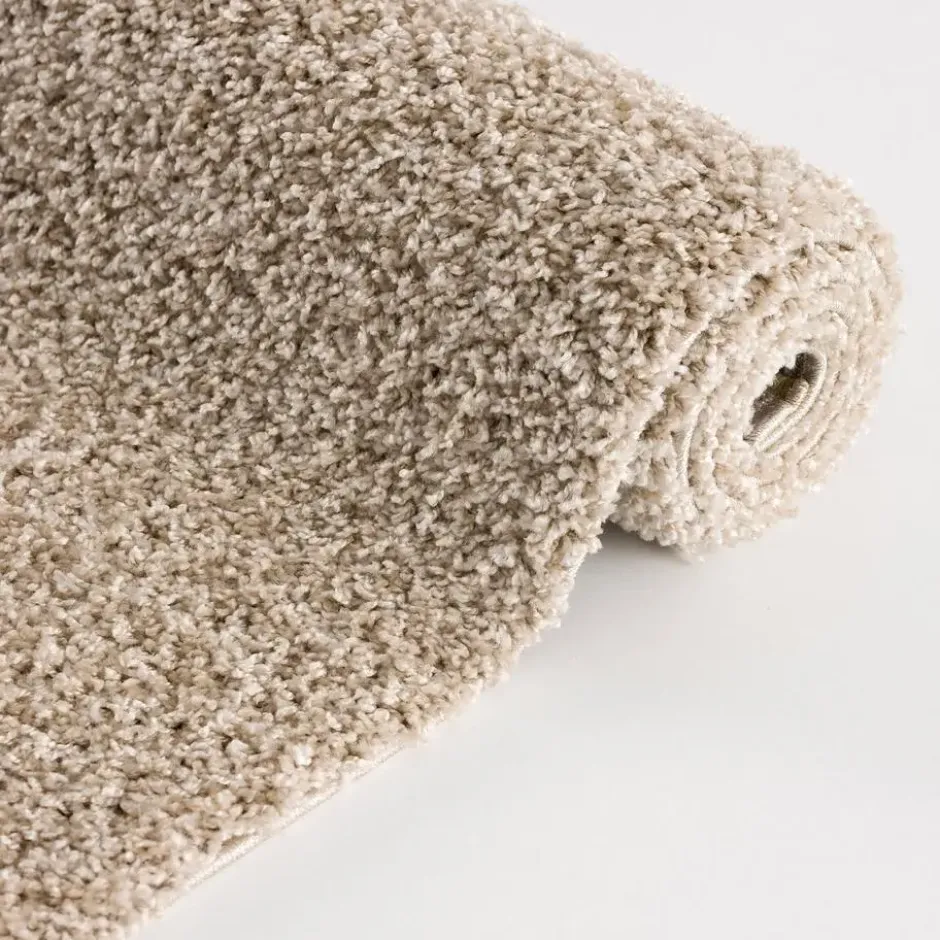 Loca Shaggy Vierkant Vloerkleed Hoogpolig Beige - 300x300 CM
