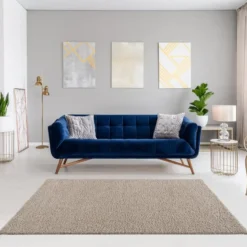 Loca Shaggy Vierkant Vloerkleed Hoogpolig Beige - 300x300 CM
