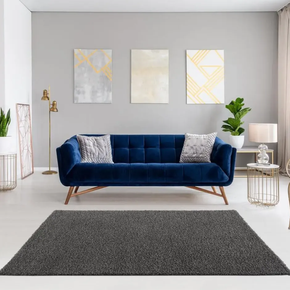 Loca Shaggy Vloerkleed Hoogpolig Grijs - 200x290 CM