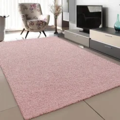 Loca Shaggy Vloerkleed Hoogpolig Roze - 140x200 CM
