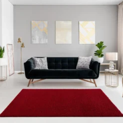 Loca Shaggy Vloerkleed Hoogpolig Rood - 160x230 CM