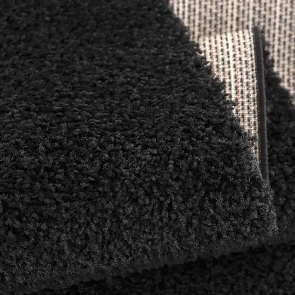 Loca Shaggy Vloerkleed Hoogpolig Zwart - 160x230 CM