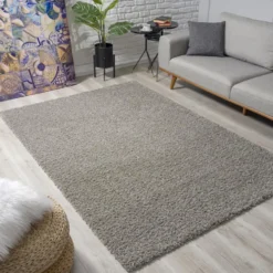 Loca Shaggy Vloerkleed Hoogpolig Lichtgrijs - 160x230 CM