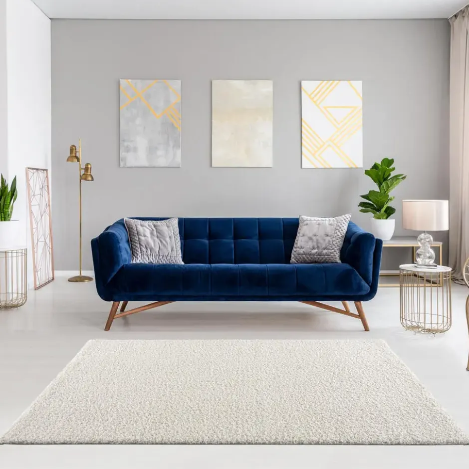 Loca Shaggy Vloerkleed Hoogpolig Creme - 120x170 CM