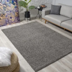 Loca Shaggy Vloerkleed Hoogpolig Grijs - 300x400 CM