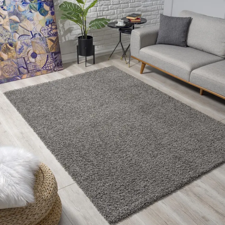 Loca Shaggy Vloerkleed Hoogpolig Grijs - 300x400 CM