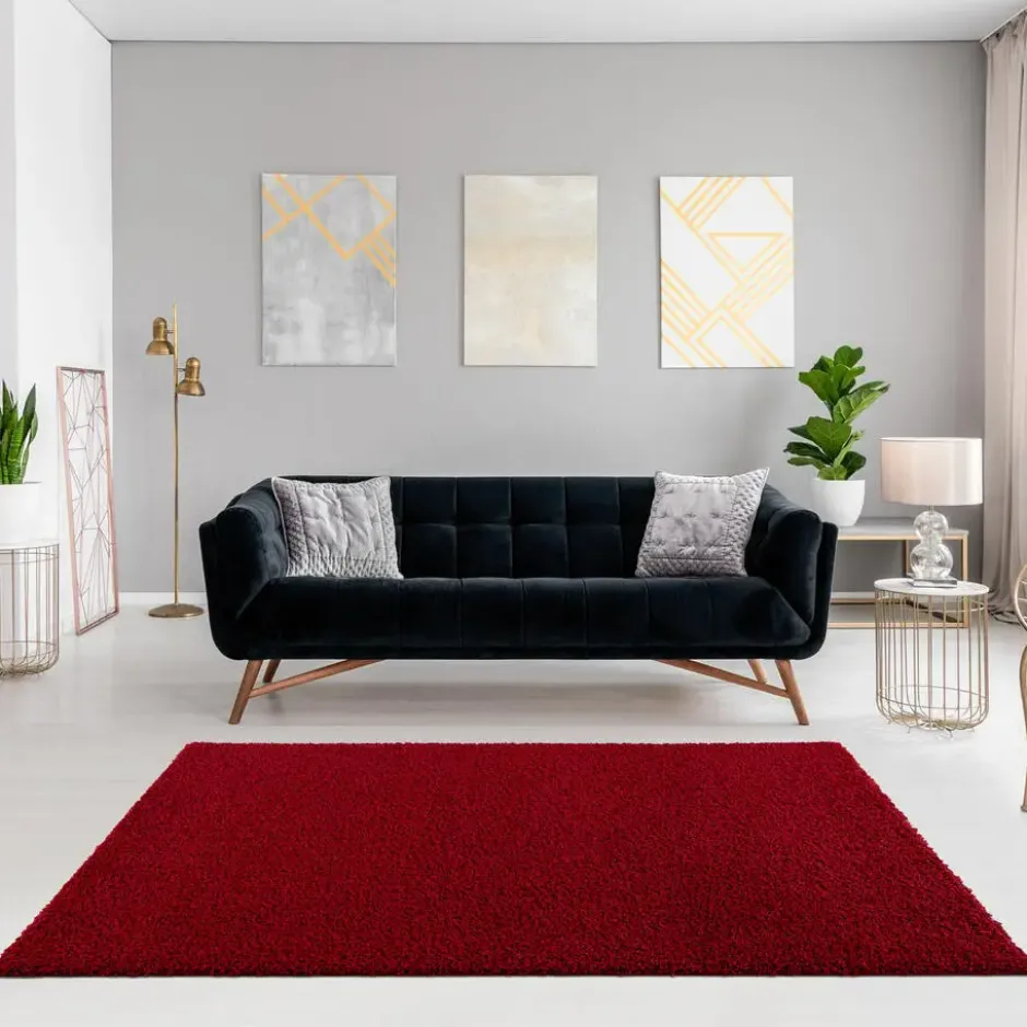 Loca Shaggy Vloerkleed Hoogpolig Rood - 200x290 CM