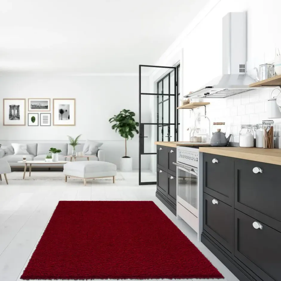 Loca Shaggy Vloerkleed Hoogpolig Rood - 200x290 CM