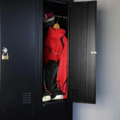 Lockerkast Zwart - 90x185 cm - 6 lockers