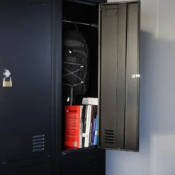Lockerkast Zwart - 90x185 cm - 6 lockers