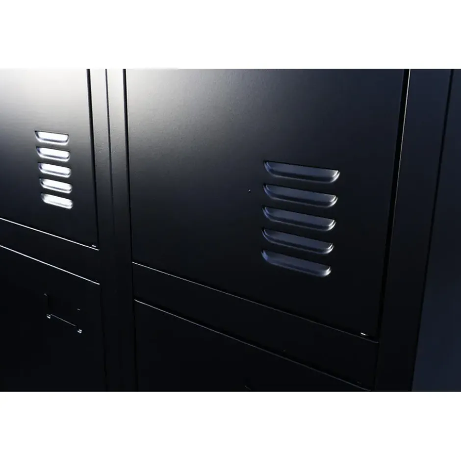 Lockerkast Zwart - 90x185 cm - 6 lockers