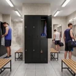 Lockerkast Zwart - 90x185 cm - 6 lockers