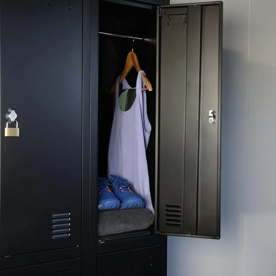 Lockerkast Zwart - 90x185 cm - 6 lockers