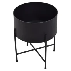 LOFT42 Flora Plantenbak Rond - Metaal - Mat Zwart - Ø40