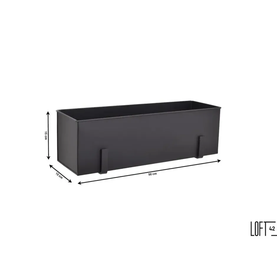 LOFT42 Flora Wand Plantenbak Large - Opbergbox - Metaal - Mat Zwart