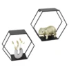 LOFT42 Hexagon Set van 2 Wandboxen Zeshoek - Zwart - 41x36x15