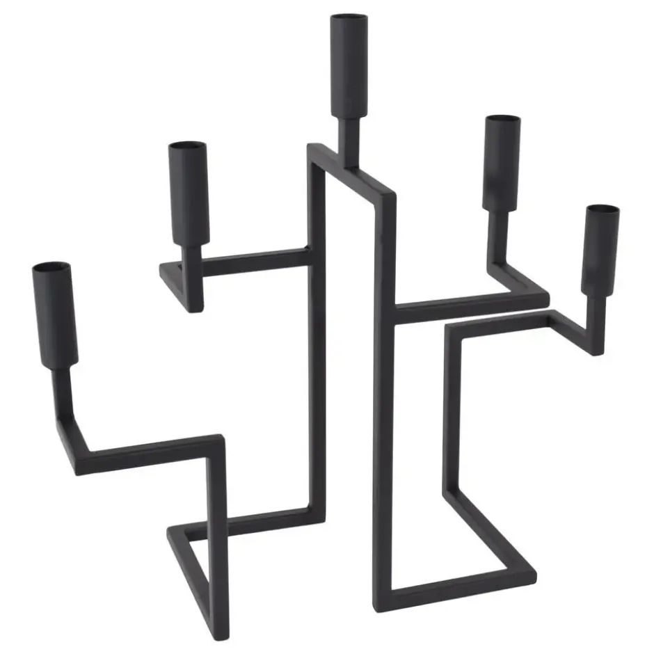 LOFT42 Hook Kandelaar - 5 Kaarsen - Metaal - Mat Zwart - 44x42x16