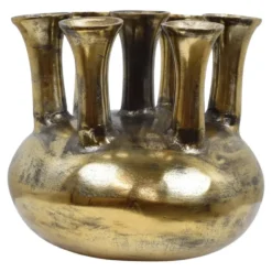 LOFT42 Jenna Tulpenvaas XL - 7 Toeters - Antique Goud - Aluminium