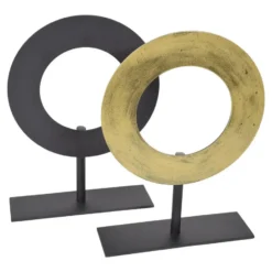 LOFT42 Joris Ornament op voet - Zwart Metaal Ø25cm