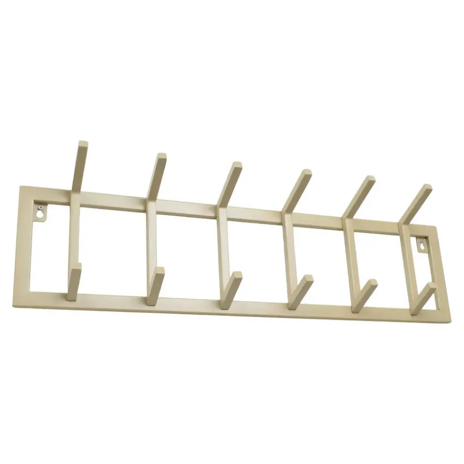 LOFT42 Kapstok Jaimy Single - Beige – Metaal – 6 dubbele haken - 80x24x12