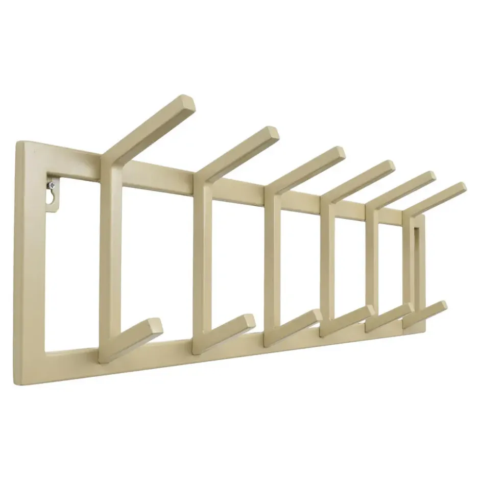 LOFT42 Kapstok Jaimy Single - Beige – Metaal – 6 dubbele haken - 80x24x12