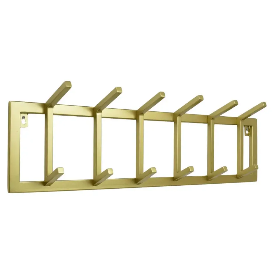 LOFT42 Kapstok Jaimy Single - Goud – Metaal – 6 dubbele haken - 80x24x12