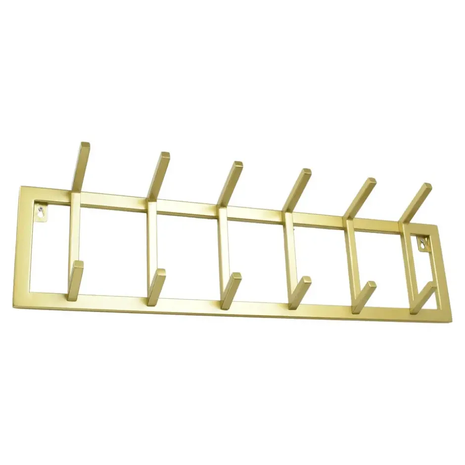 LOFT42 Kapstok Jaimy Single - Goud – Metaal – 6 dubbele haken - 80x24x12