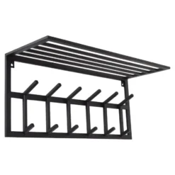 LOFT42 Kapstok Jaimy - Zwart – Metaal – 6 dubbele haken - 80x35x30