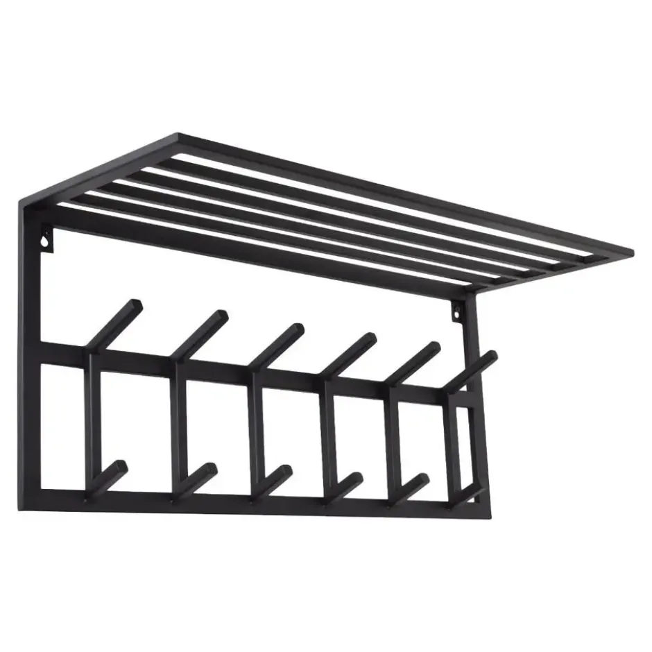 LOFT42 Kapstok Jaimy - Zwart – Metaal – 6 dubbele haken - 80x35x30