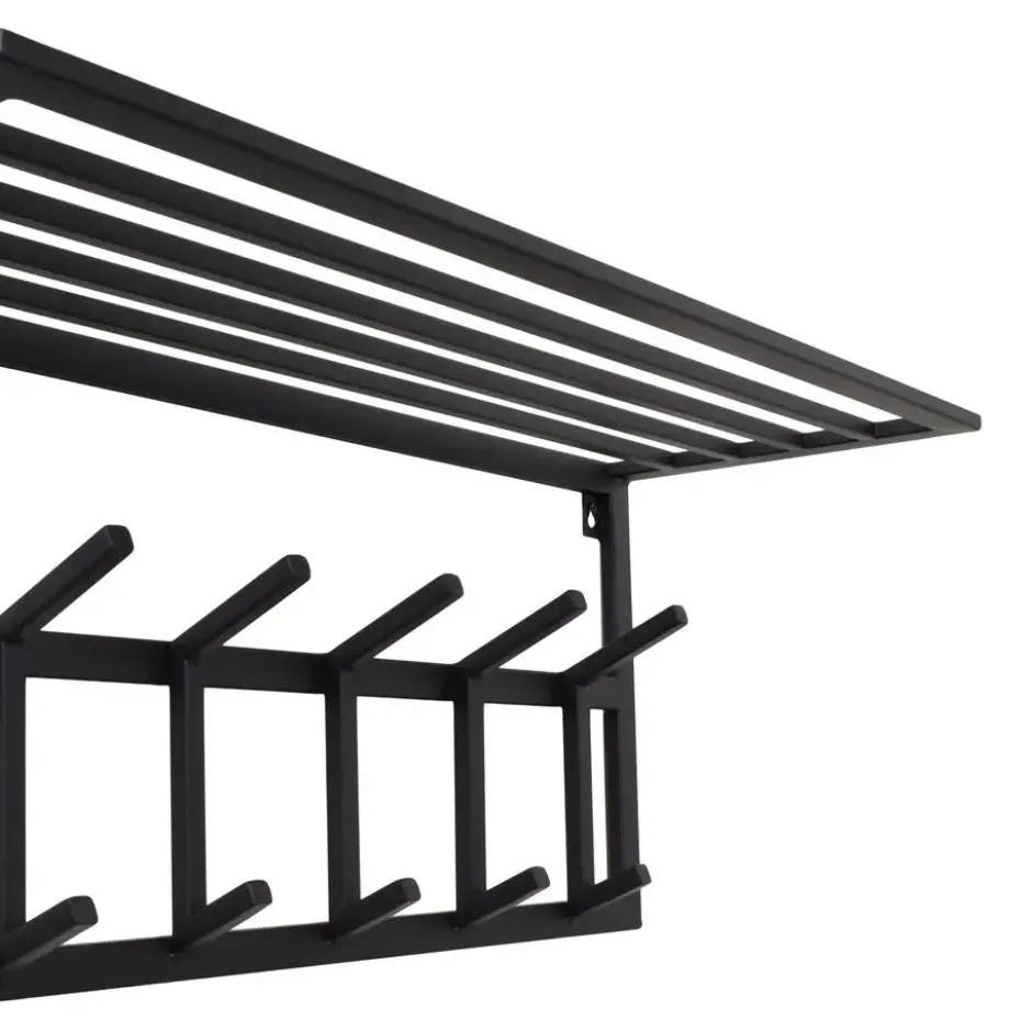 LOFT42 Kapstok Jaimy - Zwart – Metaal – 6 dubbele haken - 80x35x30