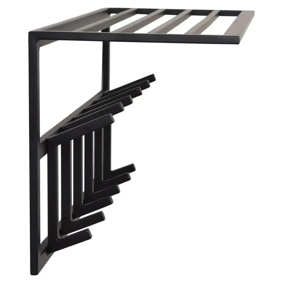 LOFT42 Kapstok Jaimy - Zwart – Metaal – 6 dubbele haken - 80x35x30