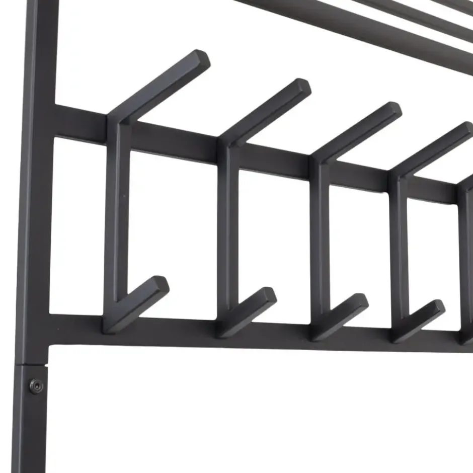LOFT42 Kapstok Jaimy - Zwart – Metaal – 6 dubbele haken - 80x80x30