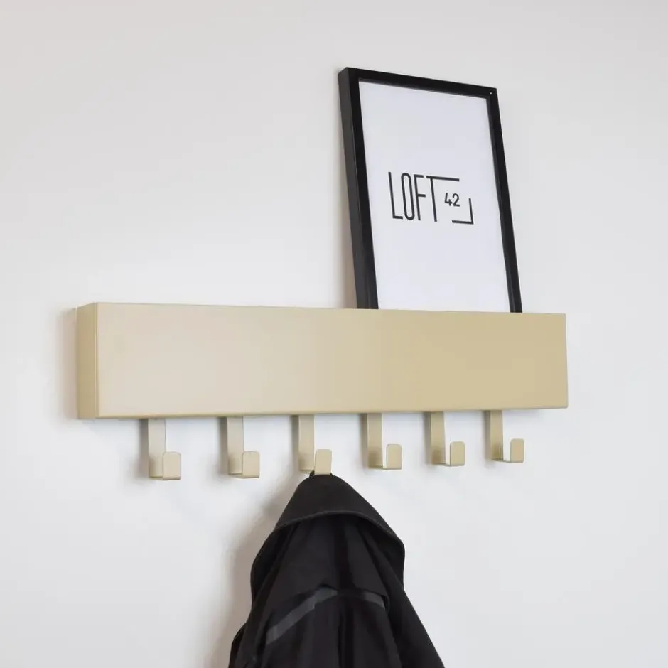LOFT42 Mula Wandkapstok - 61x19x6 - Beige - Metaal - 6 haken